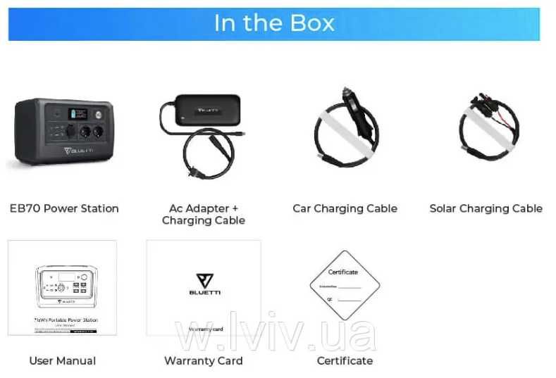 Портативна електростанція BLUETTI PowerOak EB70 | 1000W 716Wh