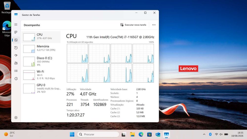 Portátil ThinkPad L13 Yoga Gen 2, 2-in-1, Intel i7-1165g7, 16gb ram, 512gb disco, touch + caneta