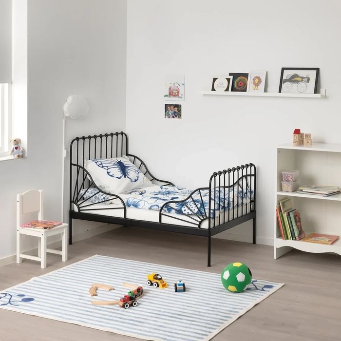 Дитяче, підліткове ліжко ikea MINNEN чорне + матрас