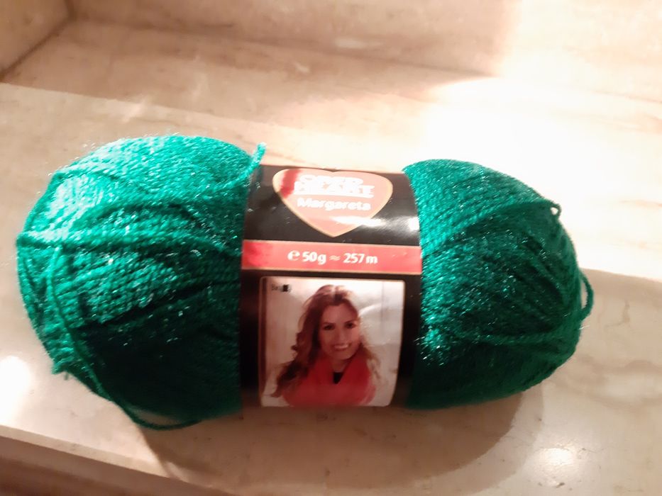 Włóczka zielona kolekcja wełna 50g vintage boho