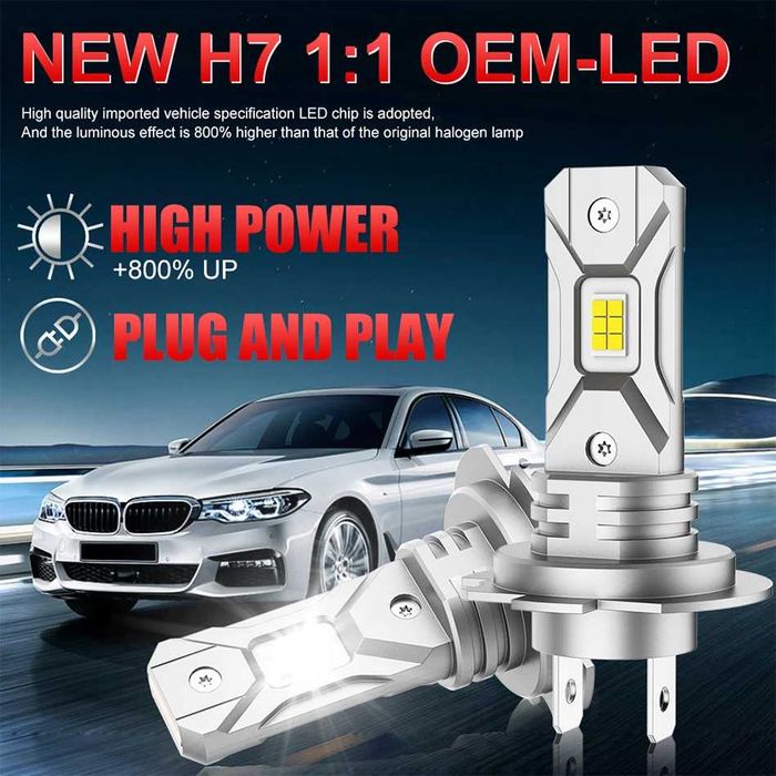 H7 Canbus2 Peças Lâmpada LED Turbo 5570 CSP  Super Brilhante  12V Branco 6000K