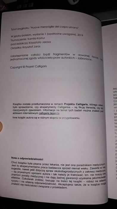 Calligaris Nowe Cuda Ludzkiego Ciała stan nowy