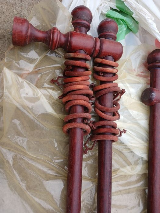 Карнизы двухрядные натуральное дерево