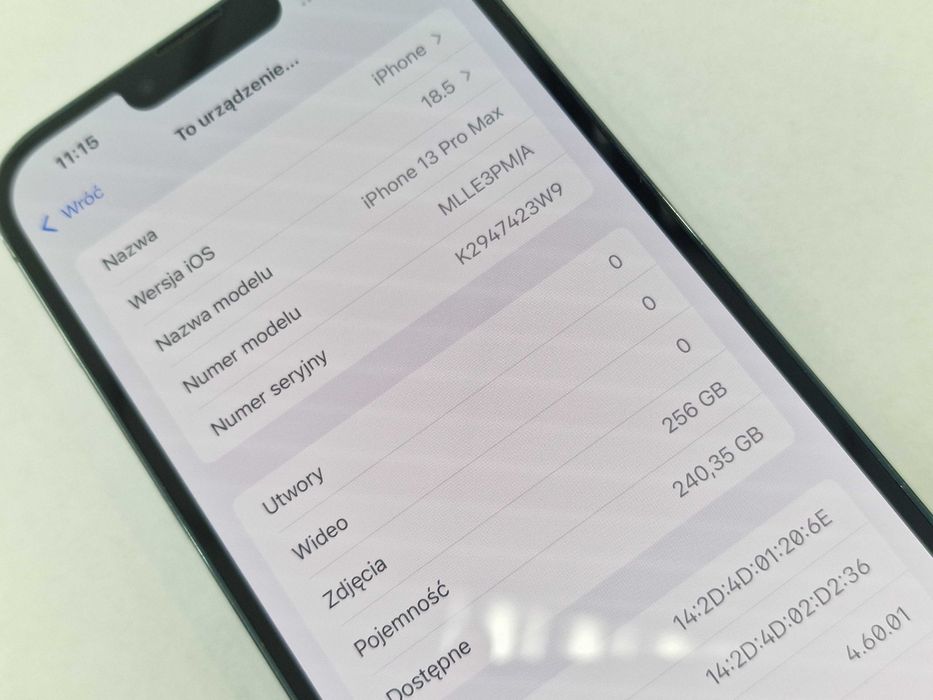 Iphone 13 PRO MAX 256GB/ Sierra Blue/ Bat 85%/ Grade A- + ładowarka