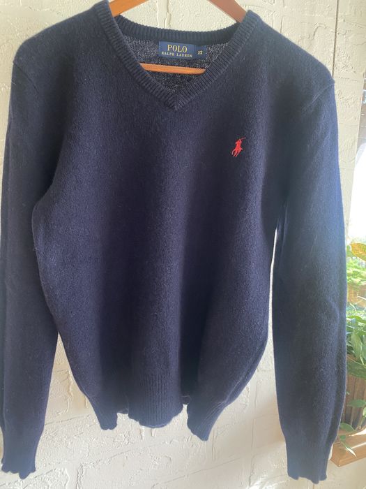 Sweter wełniany Ralph Lauren damski męski unisex granatowy