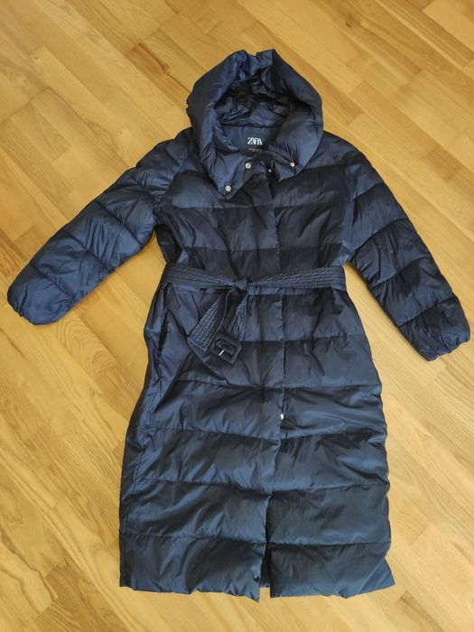 Довгий пуховик Zara з наповнювачем пух/перо