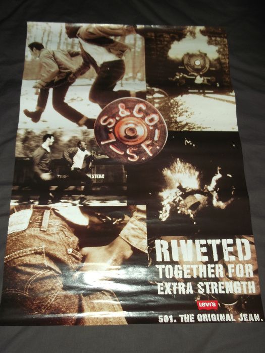 Poster Vintage, promocional e oficial da Levis - Levis 501 como novo!!