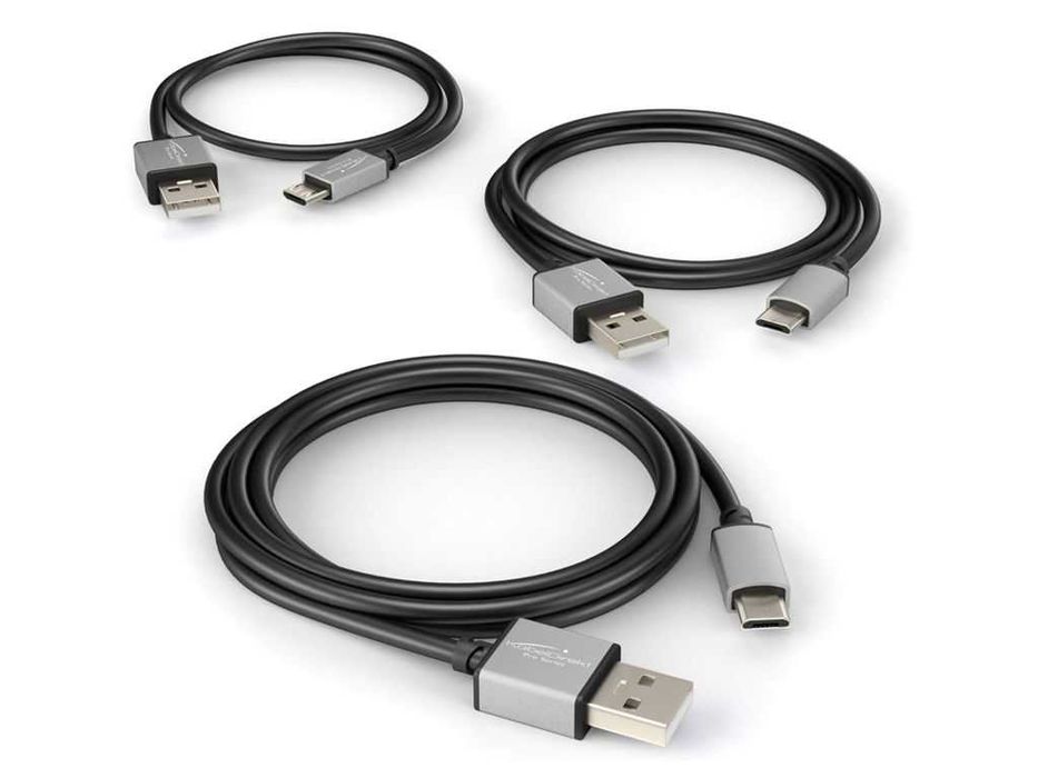 KabelDirekt Pro Zestaw kabli MicroUSB  micro USB Kabel 0.5m + 1m + 2m