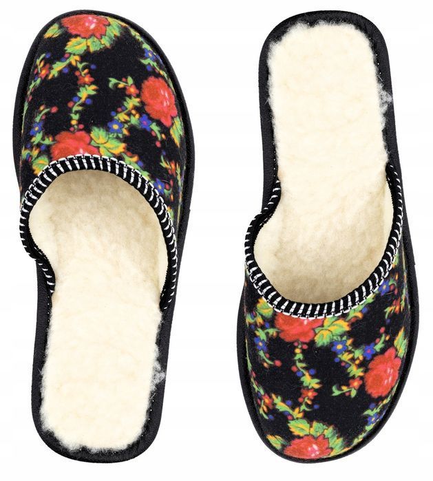 Ciepłe Pantofle Damskie Filcowe Kapcie Góralskie 35-41