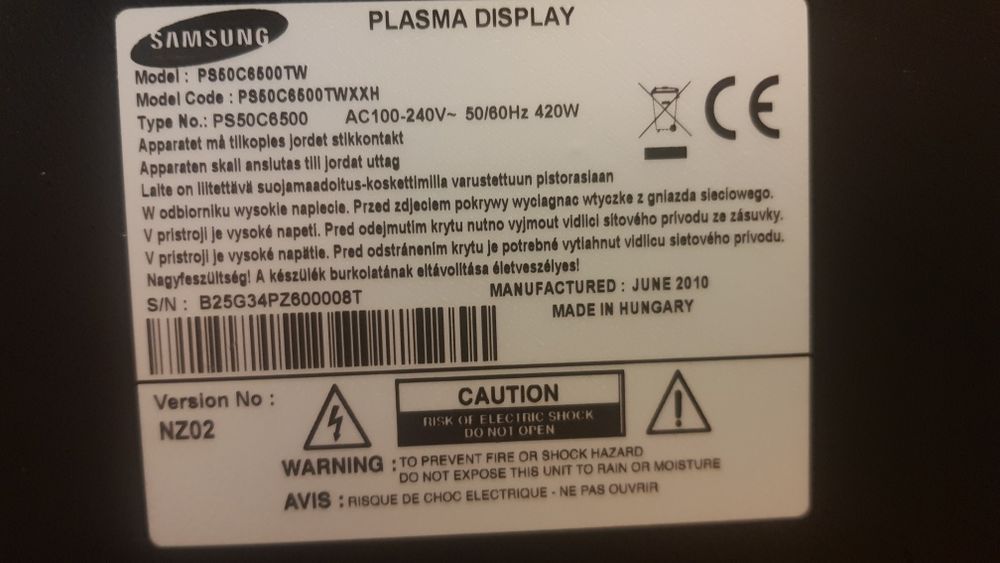 Tv Samsung 50" uszkodzony