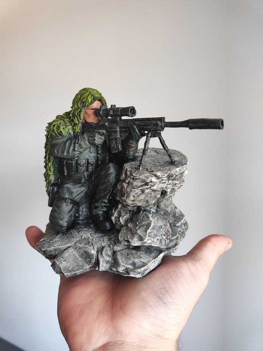 Sniper Militar 3D – Pintura Manual | Figura Colecionável Gamer