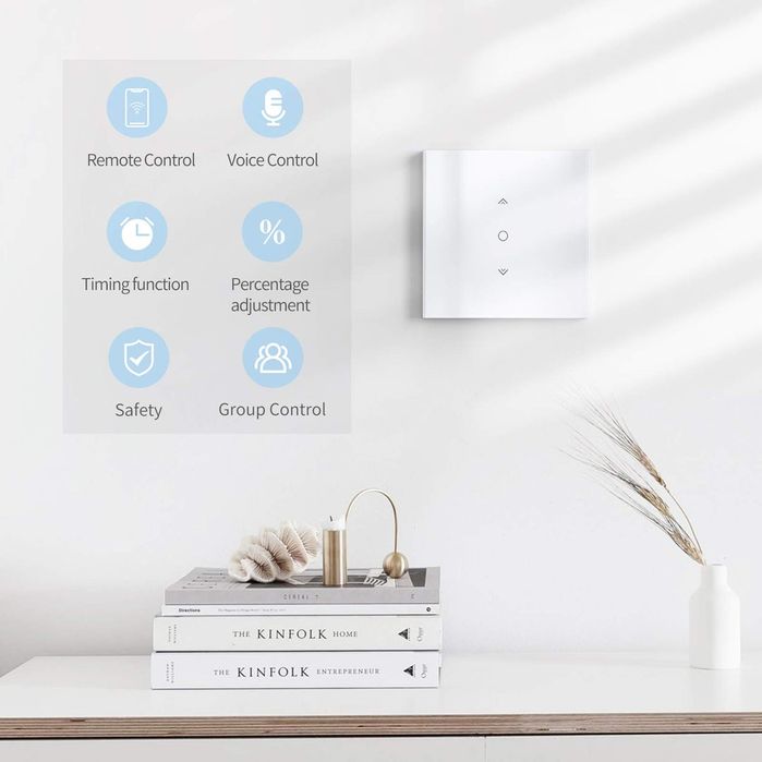 Interruptor para persianas elétricas touch - compatível com Alexa