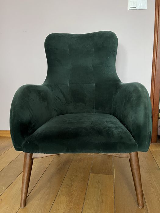 Fotel uszak butelkowa zielen