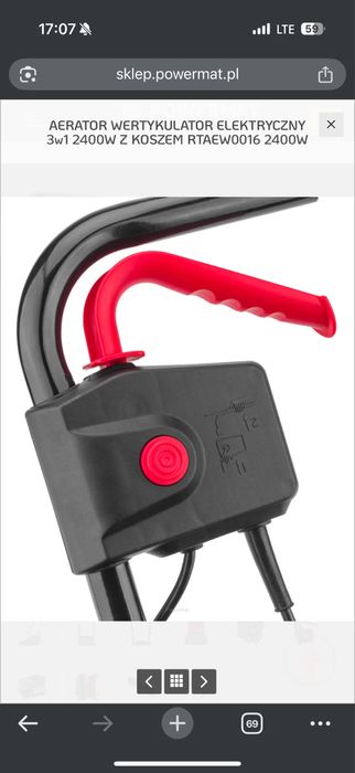 Areator  wertykulator elektyczny 3W1 2400W Z KOSZEM  2400W