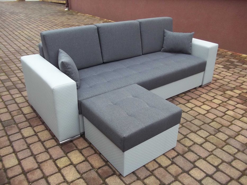 Sofa/kanapa+dostawiana pufa/narożnik- sprężyny bonell