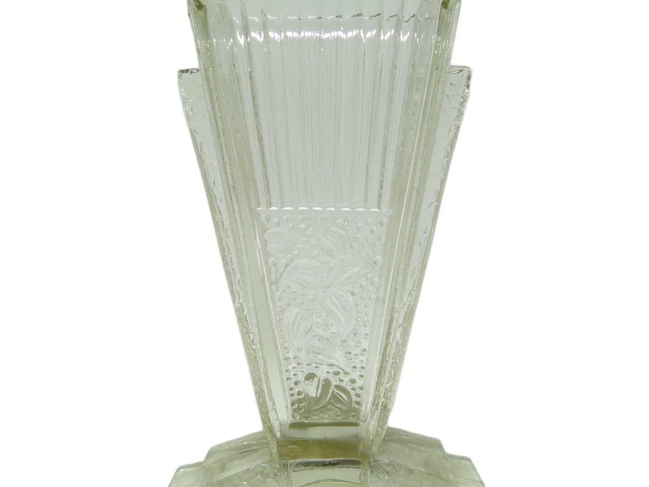 AFD Serwetnik Art Deco, szkło transparentne, Polska, lata 50.