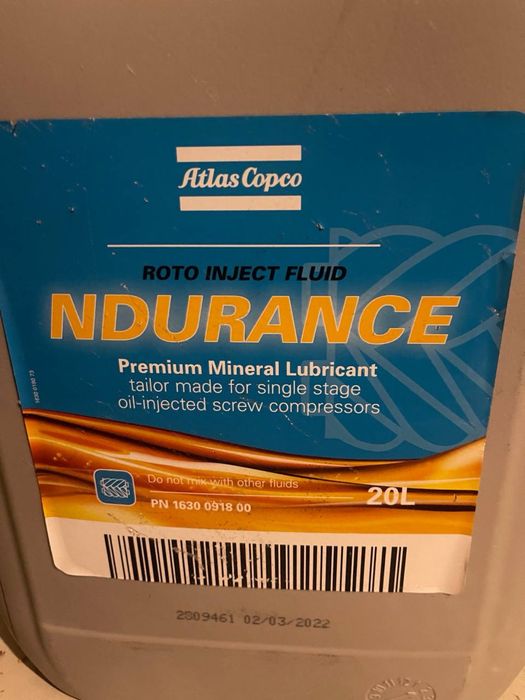 Масло Atlas Copco Roto Inject fluid NDURANCE 20л компрессорное