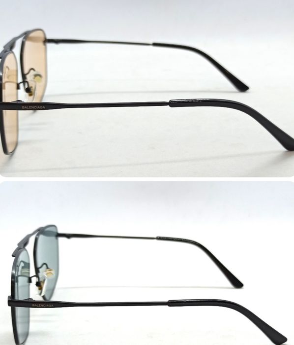 Balenciaga модные очки унисекс линзы серые и бежевые в черном металле