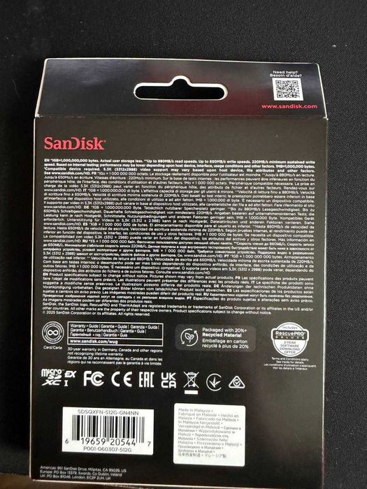 SanDisk microSD Express 512GB для Nintendo Switch 2 | Нова | Оригінал | До 880 МБ/с