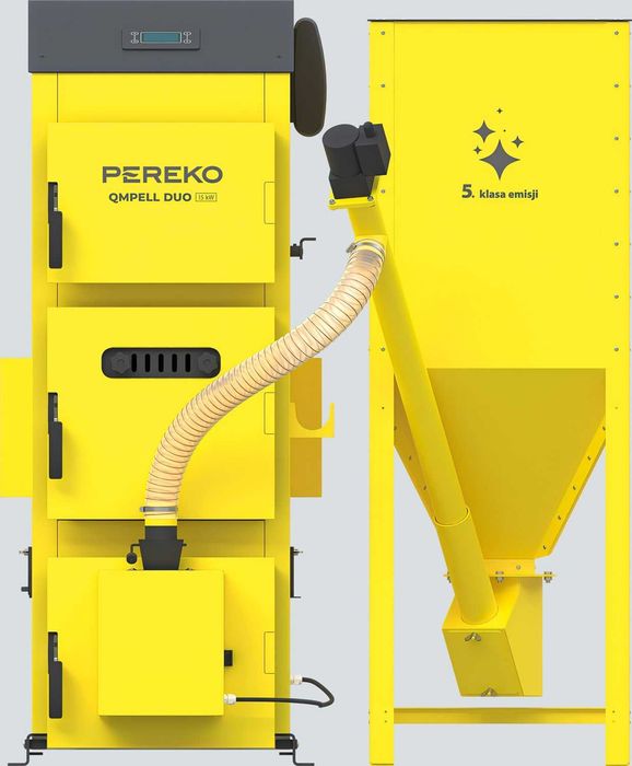 Kocioł dwupaliwowy PEREKO QMPELL DUO 15kW | Pellet i Drewno