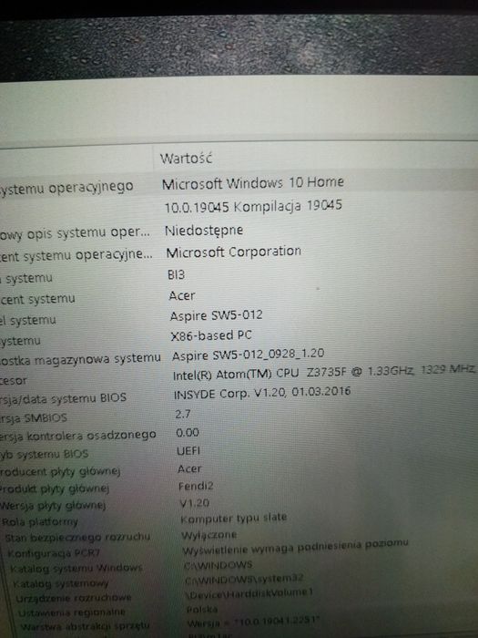 Acer sw5-012 laptop tablet