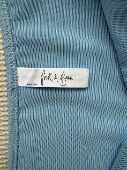 Bikini majtki z wysokim stanem niebieskie 5XL