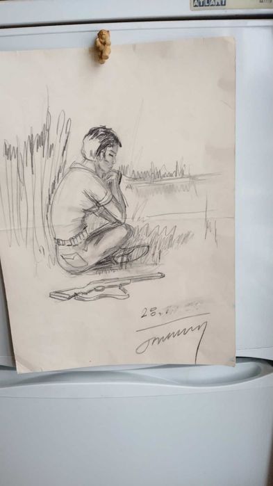 Два рисунка карандашом. Семидесятые годы прошлого века.