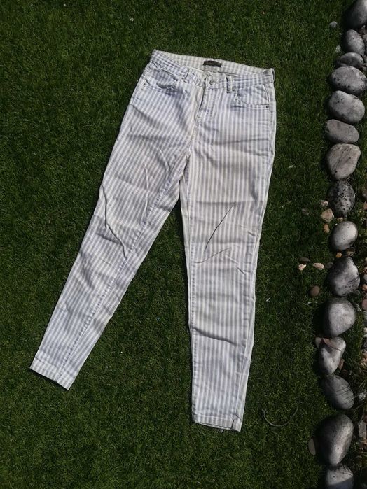calças riscas azuis pull and bear 38