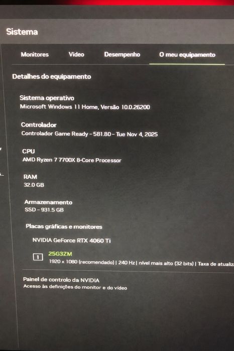 Pc Gamer RTX 4060 TI | Ryzen 7 7700x | 32GB | 3TB