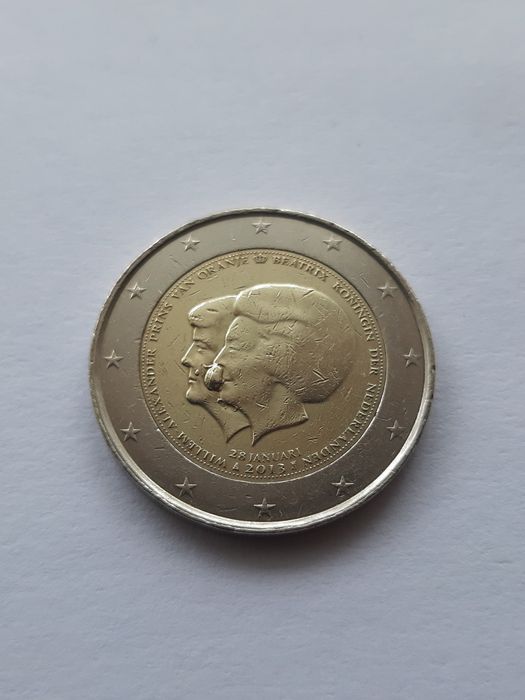 Moeda de 2 € Holandesa com defeito de cunhagem