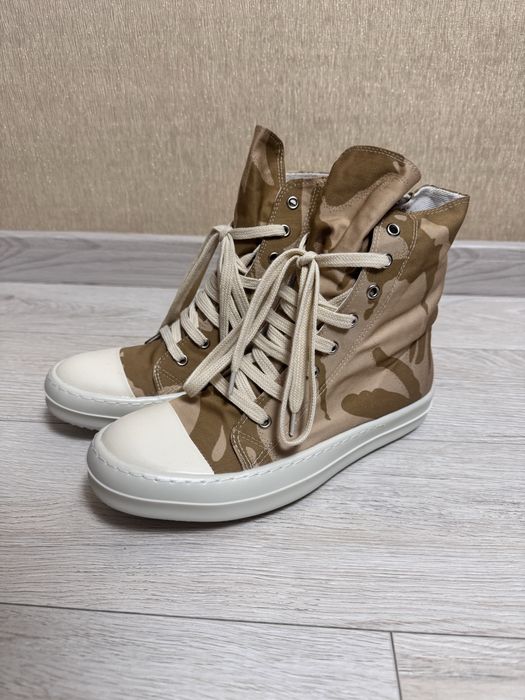 Кросівки Rick Owens DRKSHDW Ramones з камуфляжним принтом