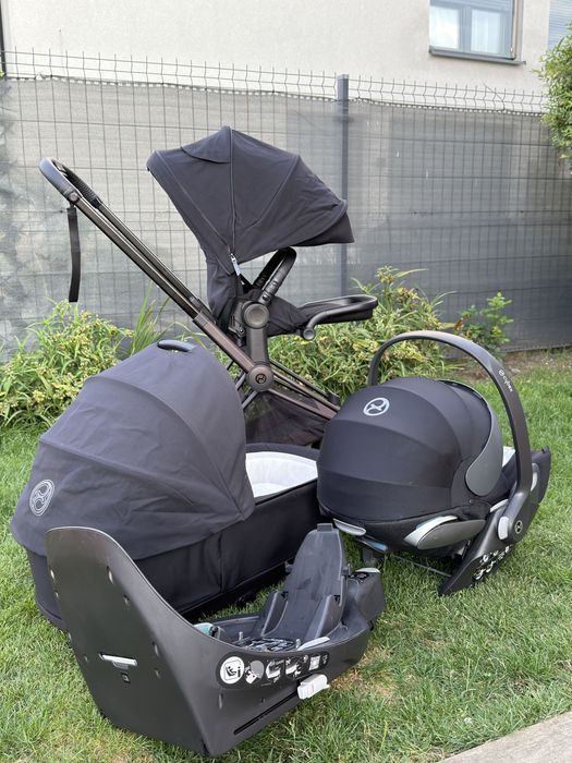 Wózek Cybex Priam 4.0 4w1 – piękny, zadbany zestaw w kolorze czarnym