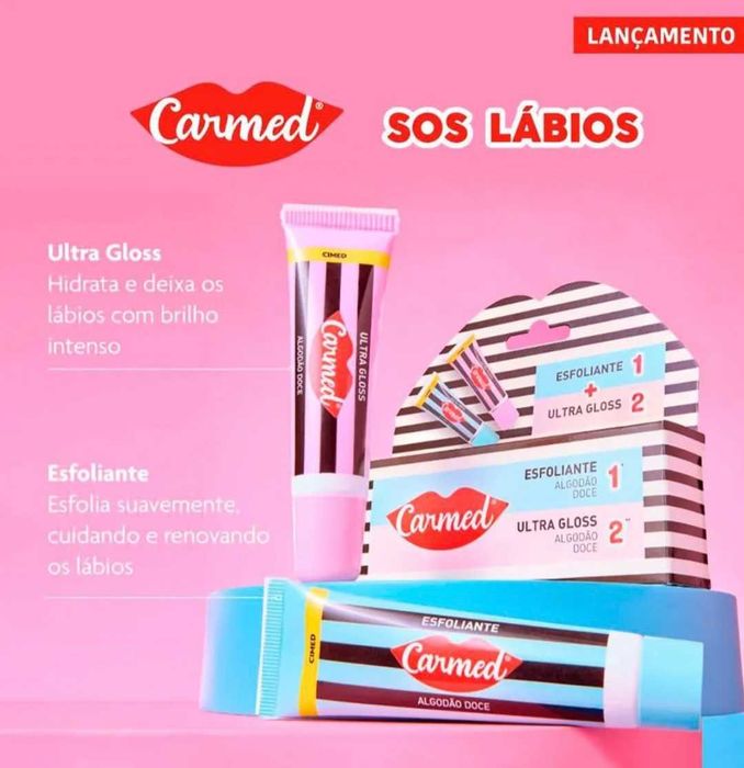 Batom Carmed algodao doce  sos labios exfoliante