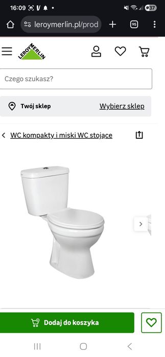 nowy wc kompakt kerra c-clear | odpływ poziomy | zestaw ze śrubami
