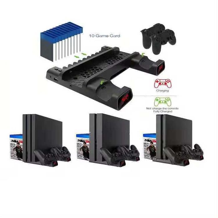 Підставка охолодження DOBE Playstation 4/Slim/Pro зарядка контролерів