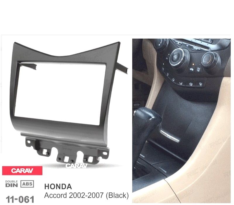 MOLDURA ADAPTADOR PRETO PARA RADIO 2-DIN PARA HONDA ACCORD