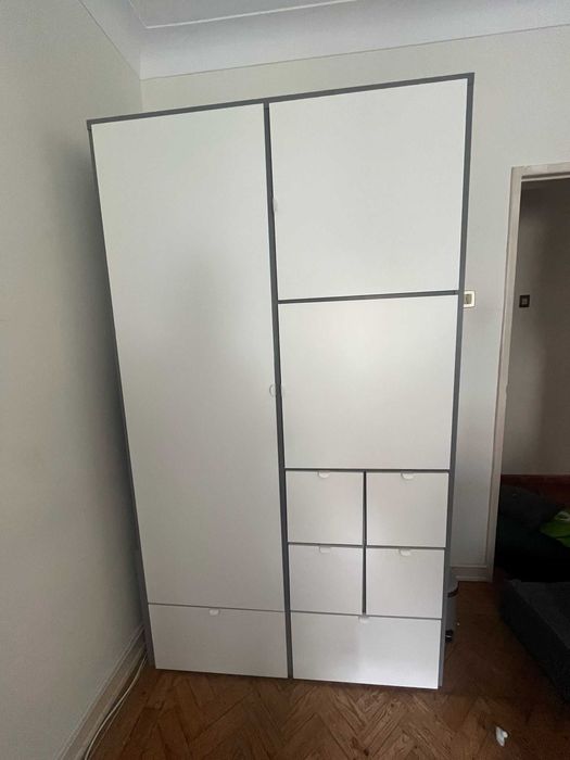 IKEA VISTHUS
Roupeiro, cinz/branco  (Semi novo)