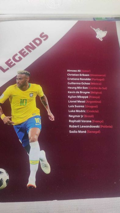 Caderneta Especial com todos os Cromos Legends mundial 2022 catar