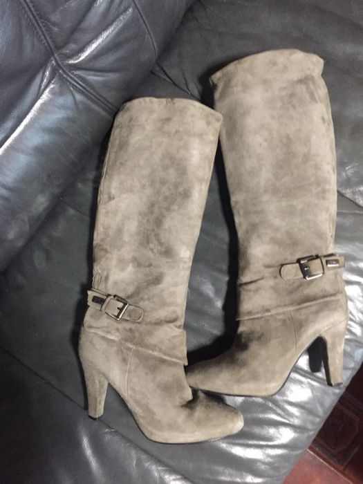 Сапоги  женские, натуральная замша
