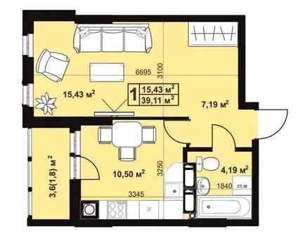 Продаж 1 к квартири ЖК Андріївський, Прилуки