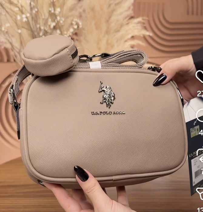 Сумка кросбоді Оригінал! Us polo Assn чорна сумочка через плече calvin tommy