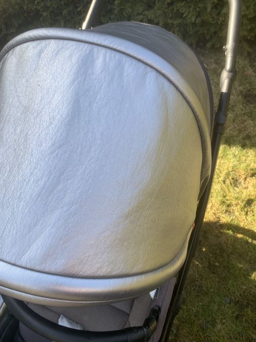 Wózek spacerowy gondola 2 w 1 spacerówka czarny srebrny