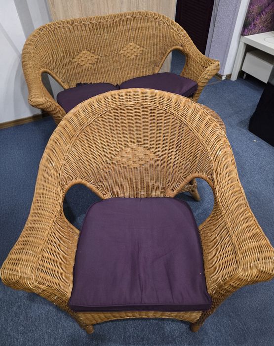 komplet mebli wiklinowych