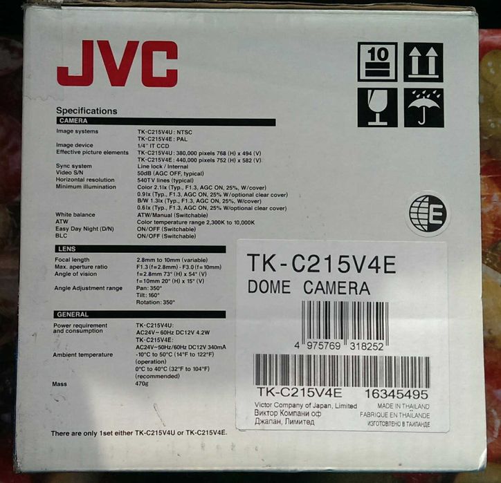 Камера відеонагляду JVC TK-C215V4E