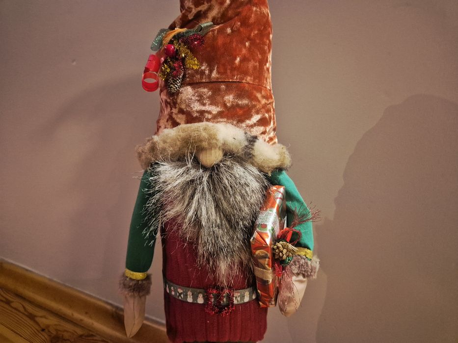 Nowy Duży Krasnal świąteczny skrzat na święta  zimowy krasnolud elf