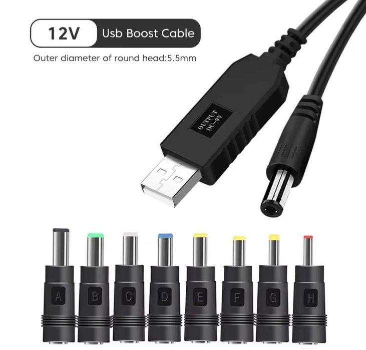 Переходник 8 шт. + кабель USB DC 5v-12v шнур для Wi-Fi роутера