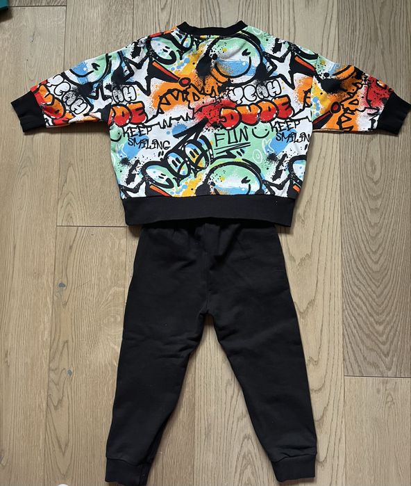 Next dres grafitti spodnie bluza 3-4 lata 104 cm