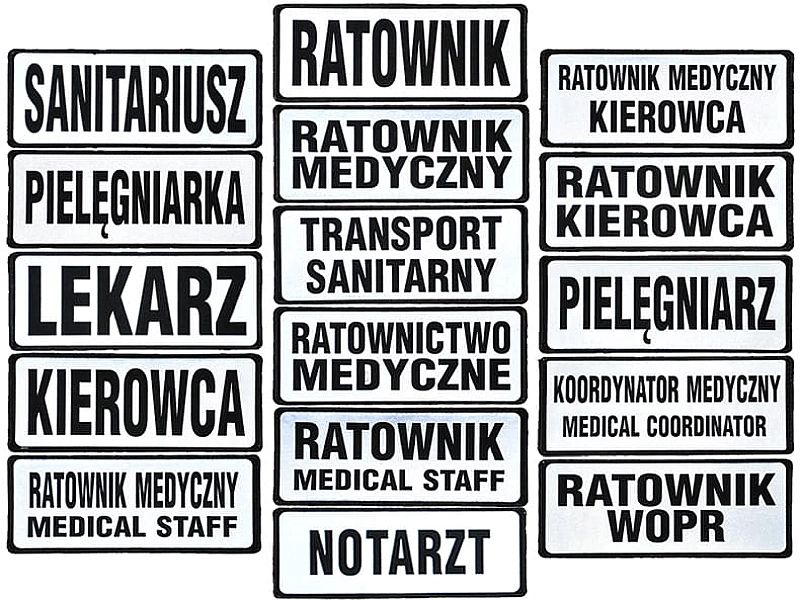 Emblemat funkcyjny odblaskowy na rzepie 13 x 5 cm NOWY