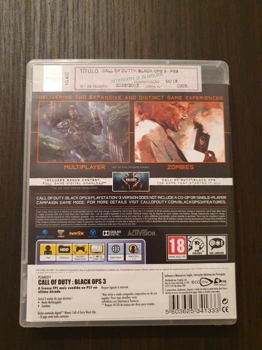 Jogo PS3 Call of Duty Black ops lll