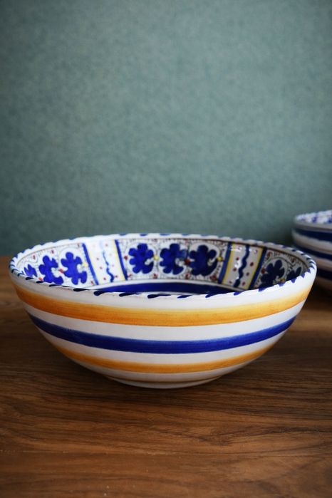 REZERWACJA Zestaw misek Deruta, Włochy, ręcznie malowane, kogut, UNIKA